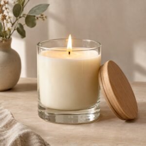Bougie parfumée Figuier en cire de soja, 220 g, shown on a plain studio background
