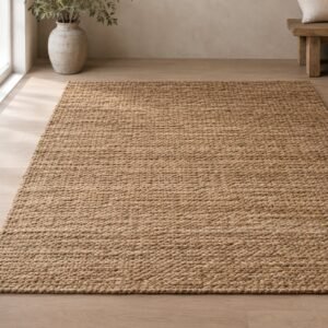 Tapis en jute tressée, 120 x 180 cm, shown on a plain studio background